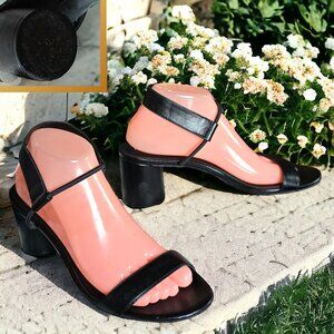 ELIZABETH & JAMES  (8.5) CALENDULA Round 2 1/2" Strappy High Heel in Black